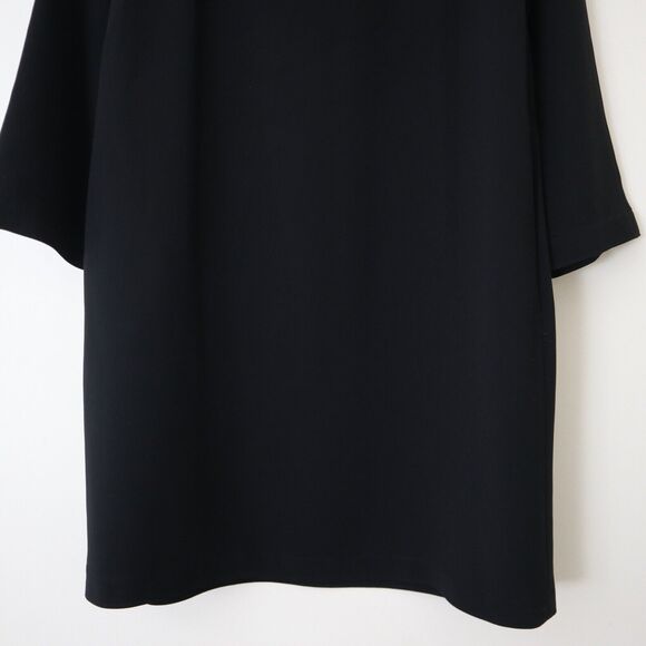 Theory Size L Maxyne Crepe Shift Dress Raglan 3/4 Sleeve Black - Picture 9 of 10